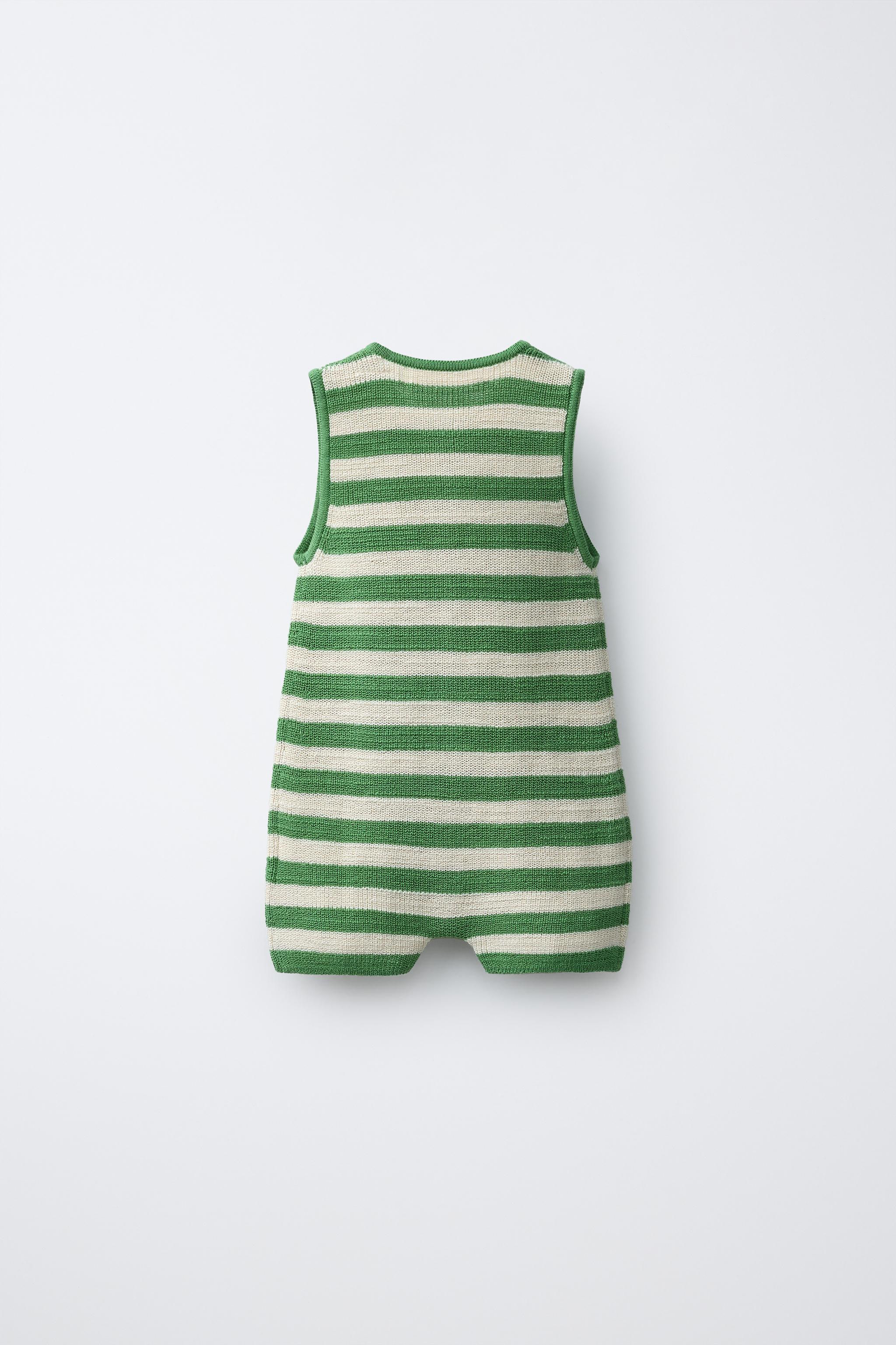 PALM EMBROIDERED KNIT ROMPER